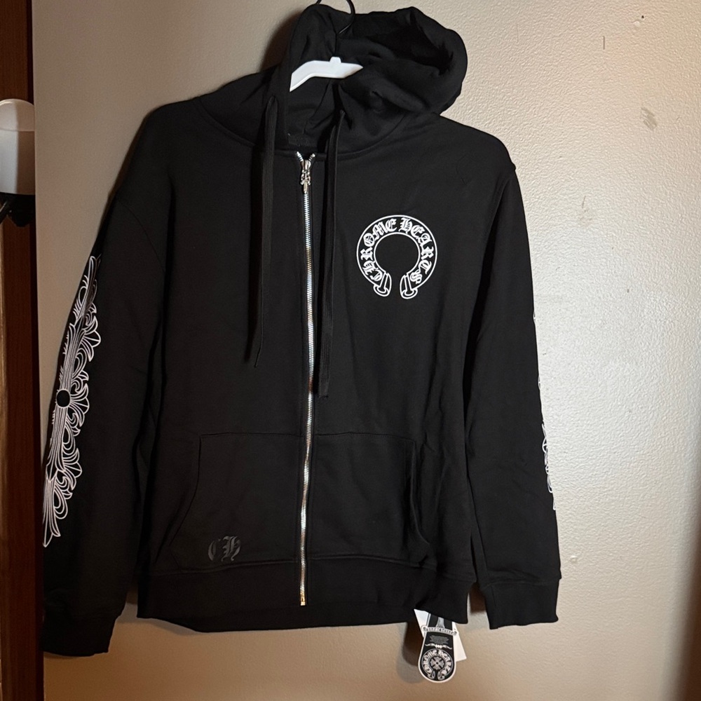 Chrome Hearts Black Hoodie with White Accents